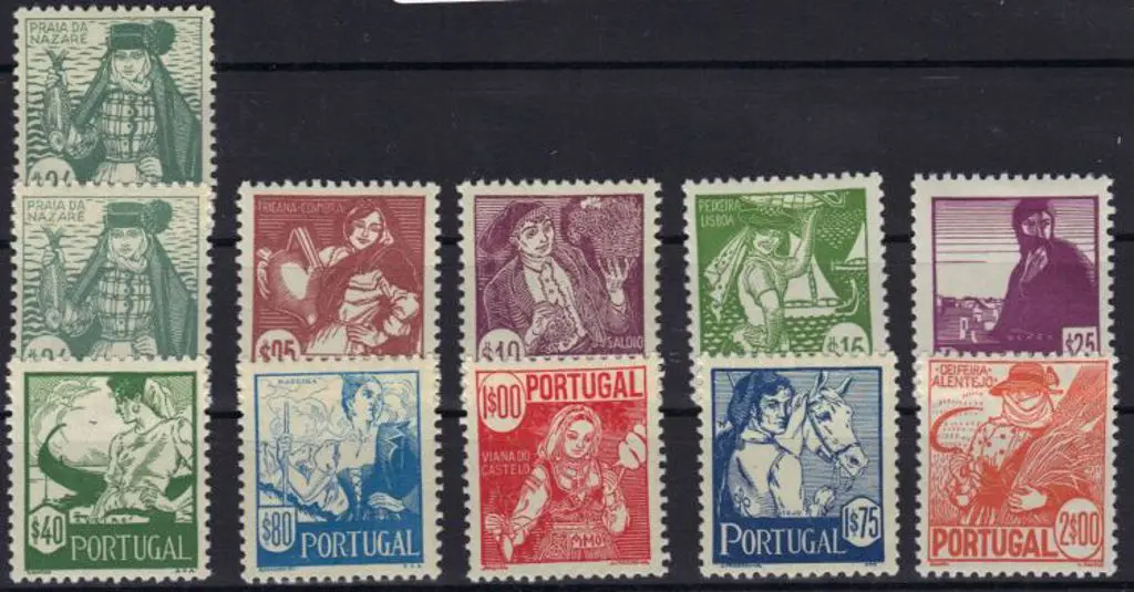 Portugal 1941 Costumes set of 10. Fresh MLH SG ... Image 1++