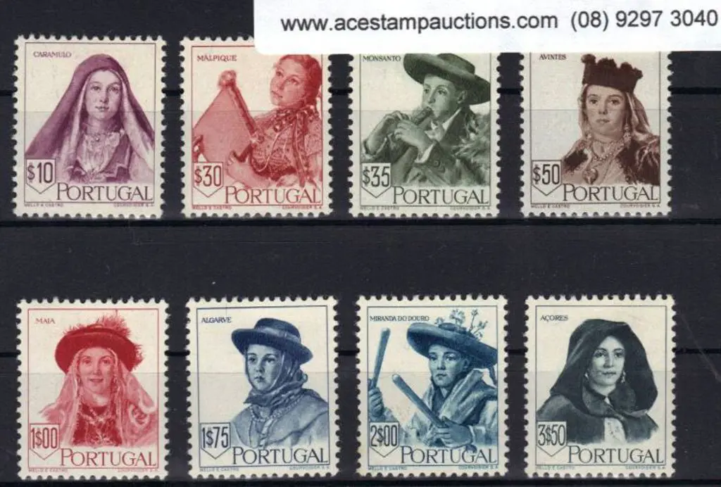 Portugal 1947 Regional Costumes. MLH but small ... Image 1++