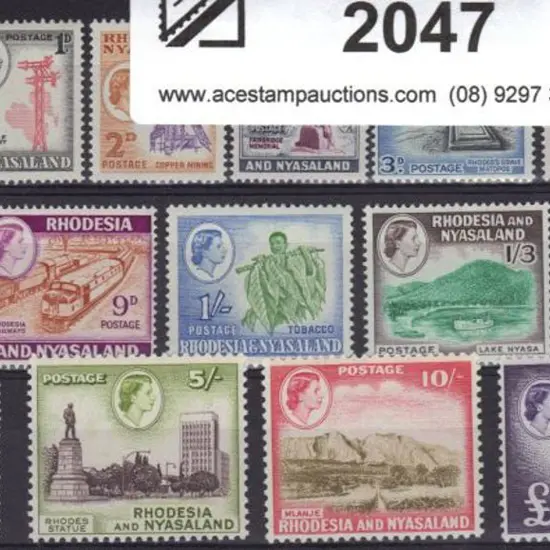 Rhodesia & Nyasaland 1959/62 QEII defins set of 15 ...