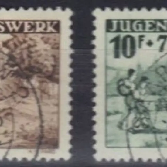 Saarland 1949 Youth Hostels Fund F/U pair. Mi ...