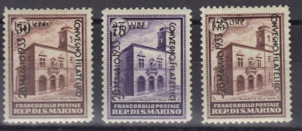 San Marino 1933 Philatelic Congress surcharges ... Image 1++