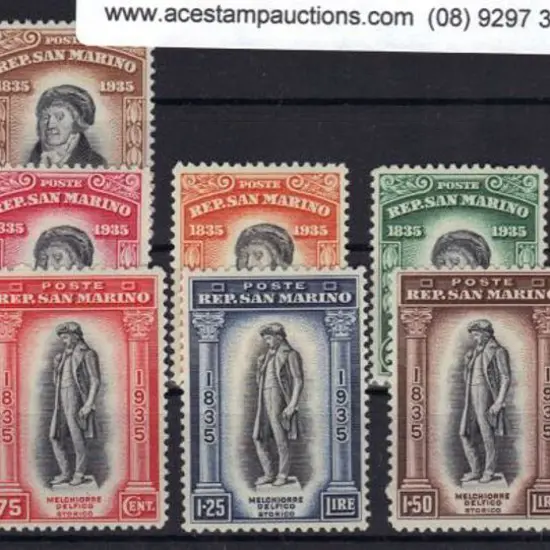 San Marino 1935 Delfico set of 12. Fine MLH. SG ...