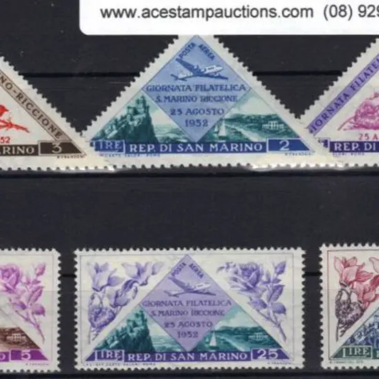 San Marino 1952 Stamp Day set of 6. MUH SG 446/51 ...