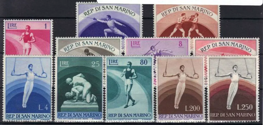San Marino 1954/5 Sports. MUH & fresh. SG 474/84 ... Image 1++