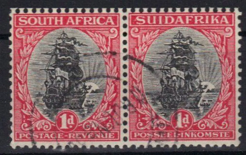 South Africa 1926/27 1d Van Riebeeck's Ship perf. ... Image 1++