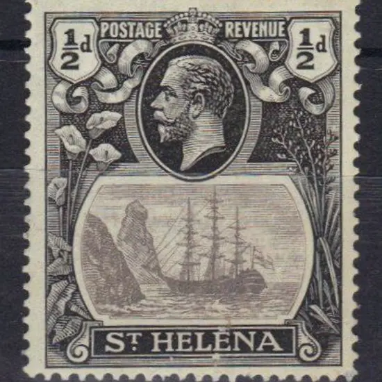 St Helena 1923 ½d grey & black with "torn flag" ...
