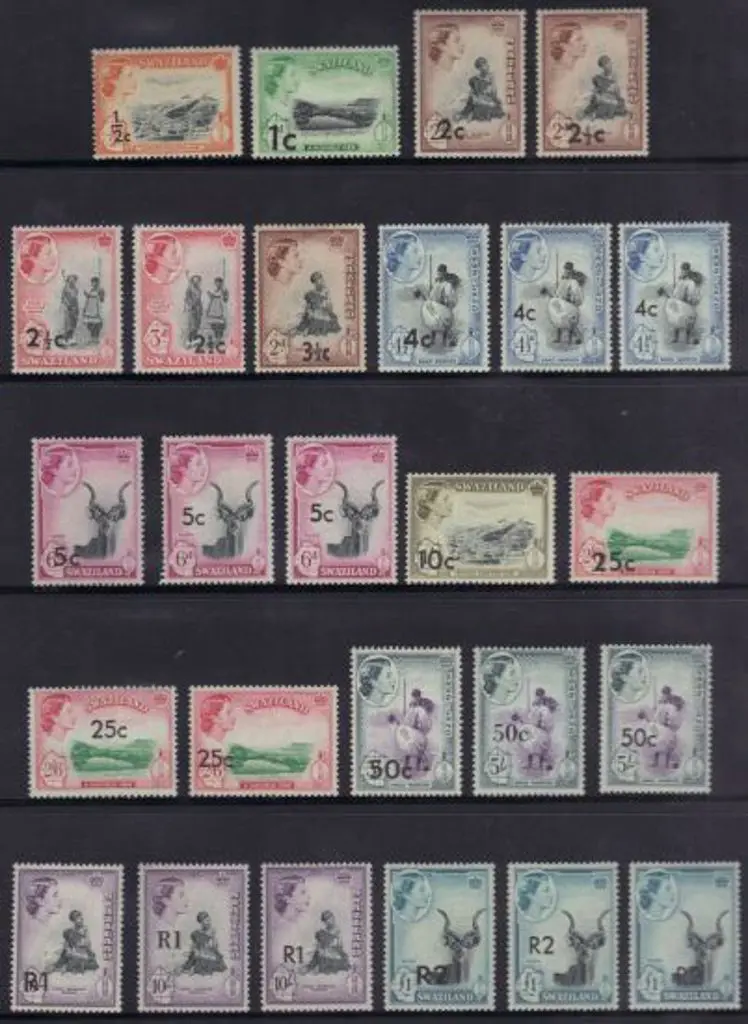 Swaziland 1961 QEII provisionals to R2 with all ... Image 1++
