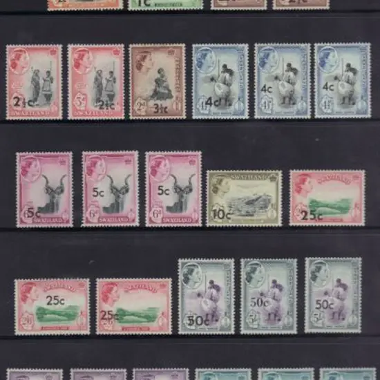 Swaziland 1961 QEII provisionals to R2 with all ...