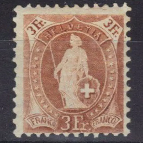 Switzerland 1905 3F standing Helvetia with Greek ...
