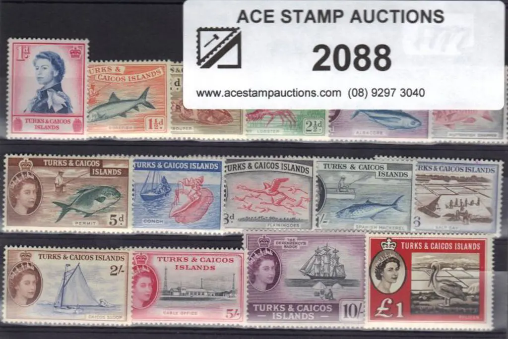 Turks & Caicos Island 1957/60 QEII defins set of ... Image 1++