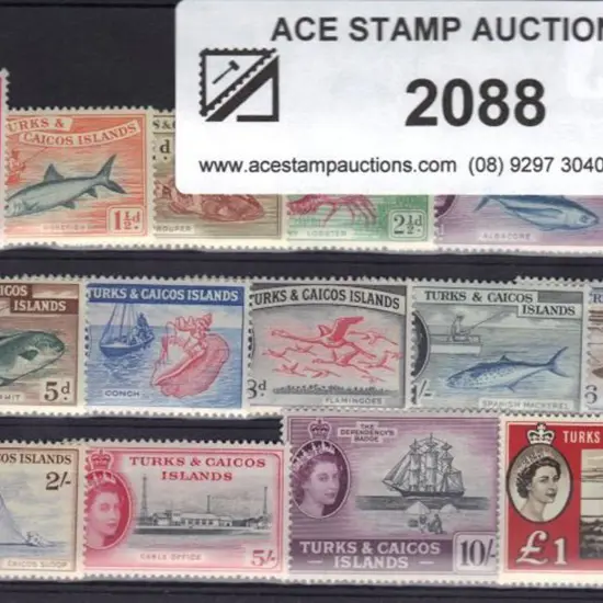 Turks & Caicos Island 1957/60 QEII defins set of ...