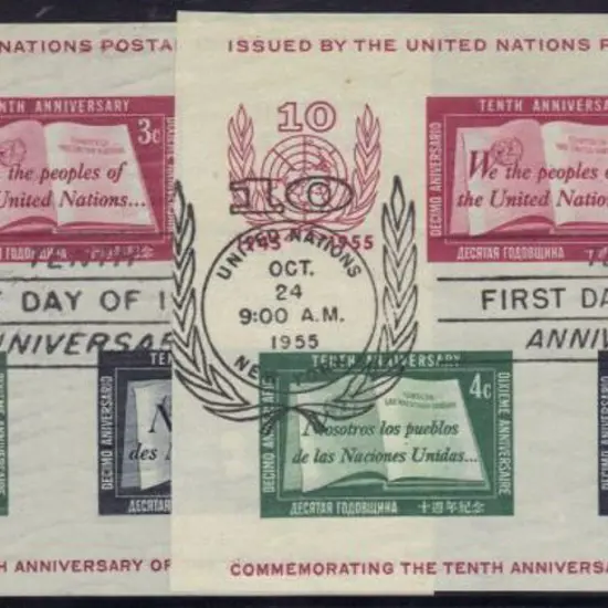United Nations 1955 10th Anniv of UN M/S pmkd ...