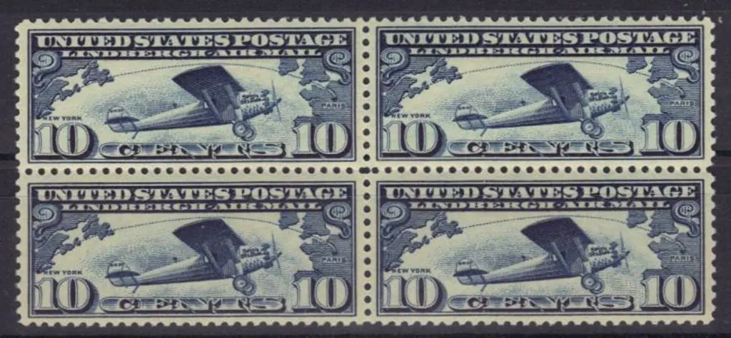 USA 1927 10c Lindberghs Flight Airmail. Superb MUH ... Image 1++