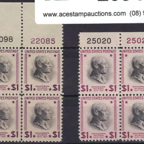 USA 1938 $1 Woodrow Wilson sheet no. blocks of 4 ...