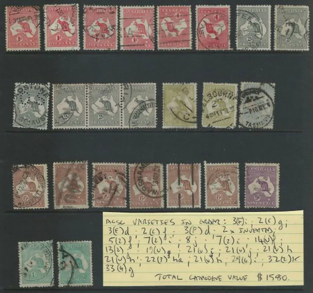 Kangaroos Varieties all different comprising 1d ... Image 1++