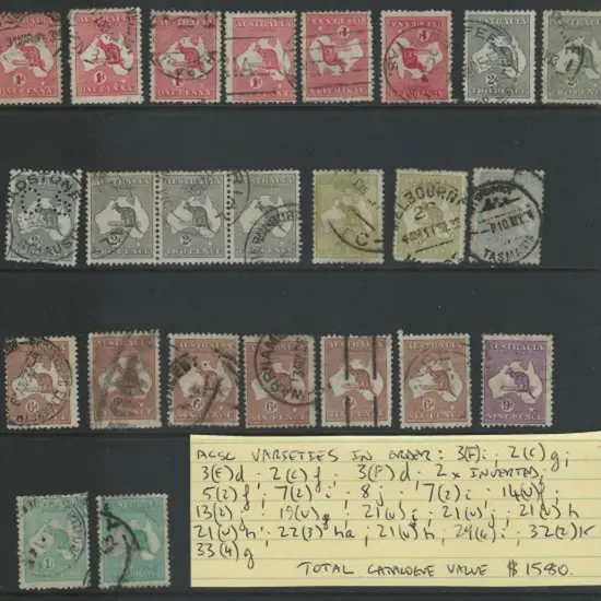 Kangaroos Varieties all different comprising 1d ...