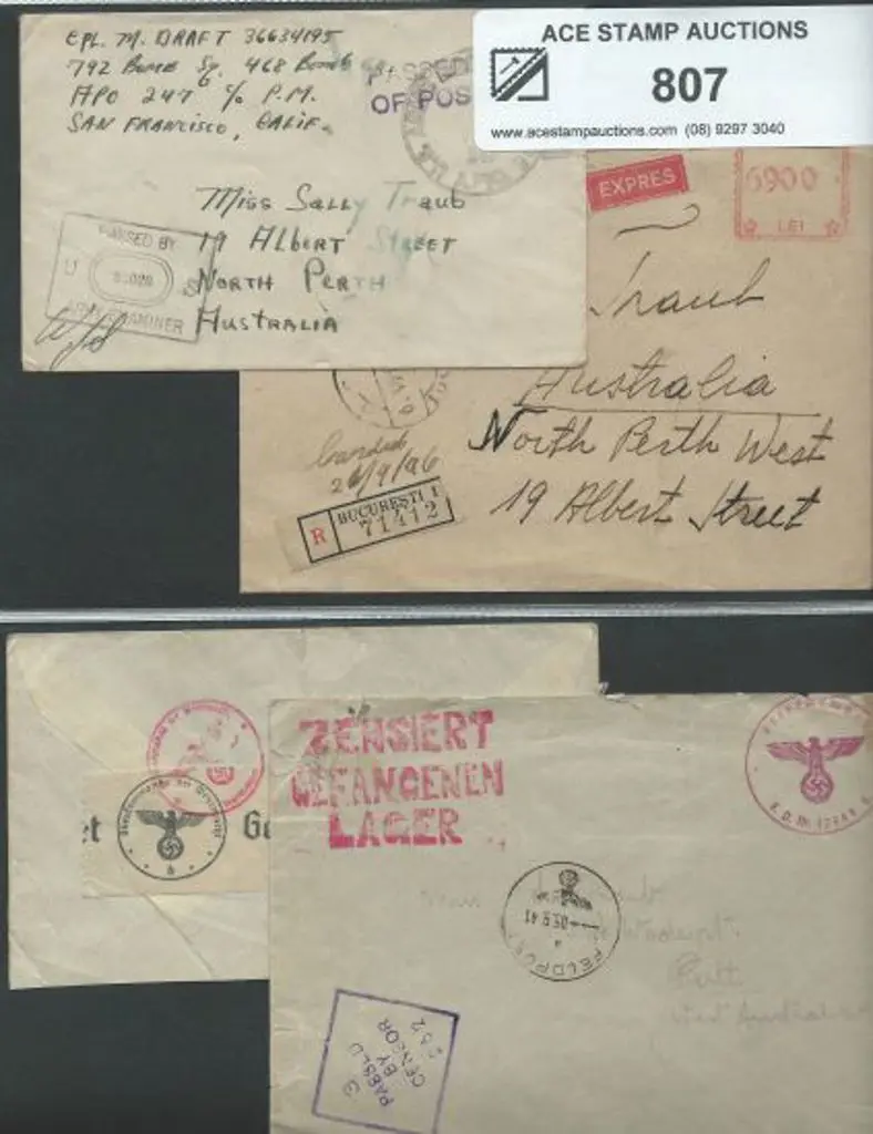 WWII incoming to Western Australia stampless ... Image 1++