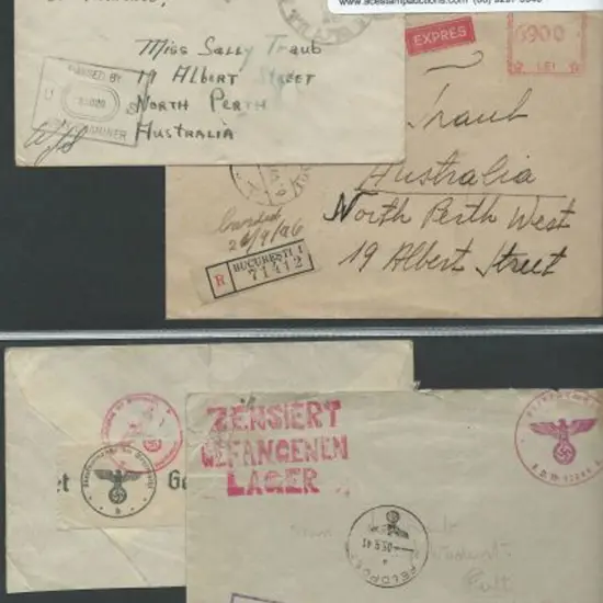 WWII incoming to Western Australia stampless ...