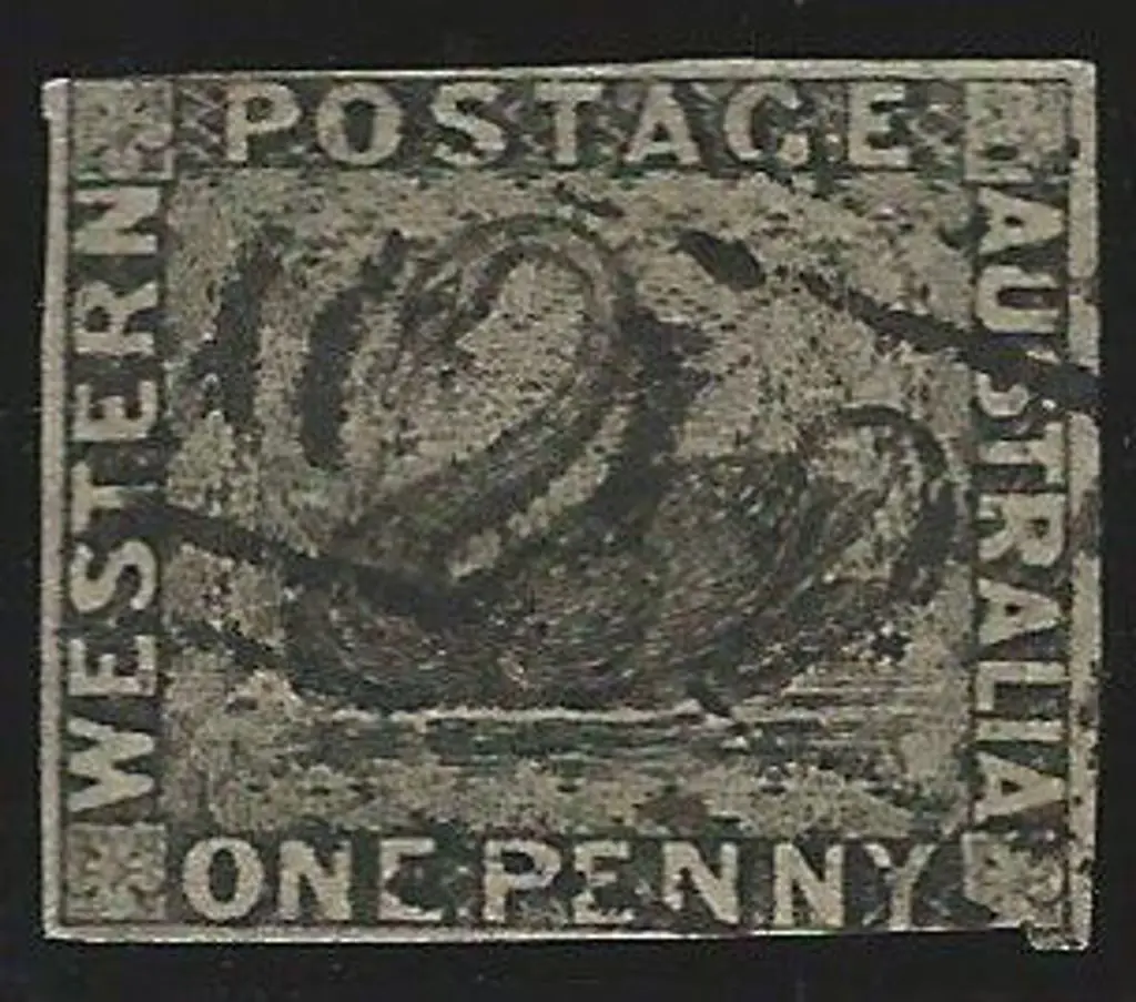 1854 1d black lightly used with numeral cancel. ... Image 1++