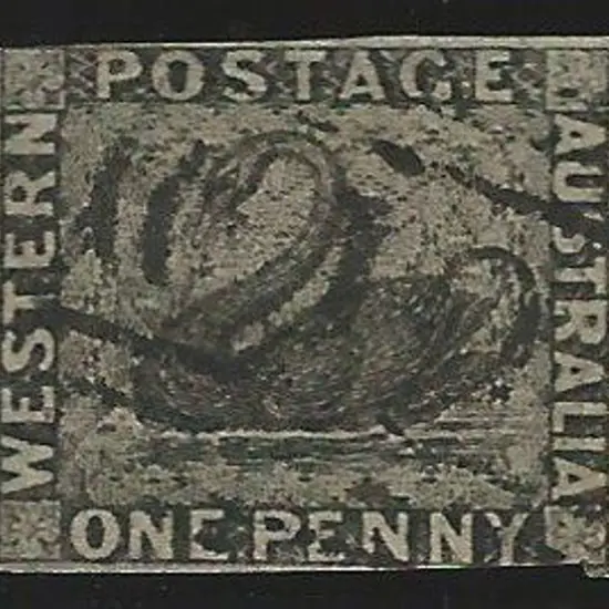 1854 1d black lightly used with numeral cancel. ...
