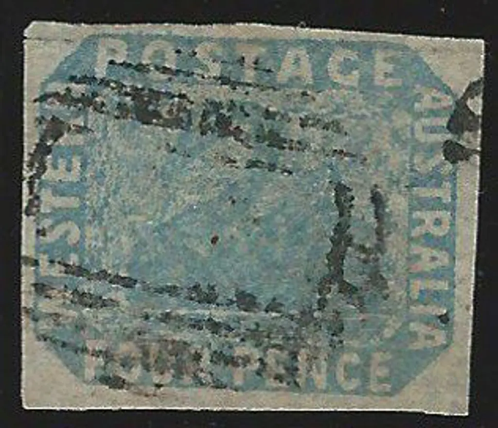 1854 4d blue imperf. 4 wide margins with light ... Image 1++