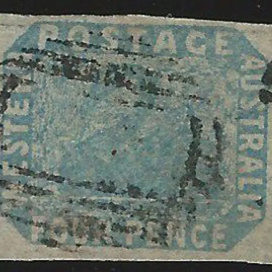 1854 4d blue imperf. 4 wide margins with light ...