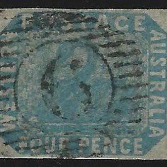 1854 4d blue. F/U with 2 huge margins & 2 close ...