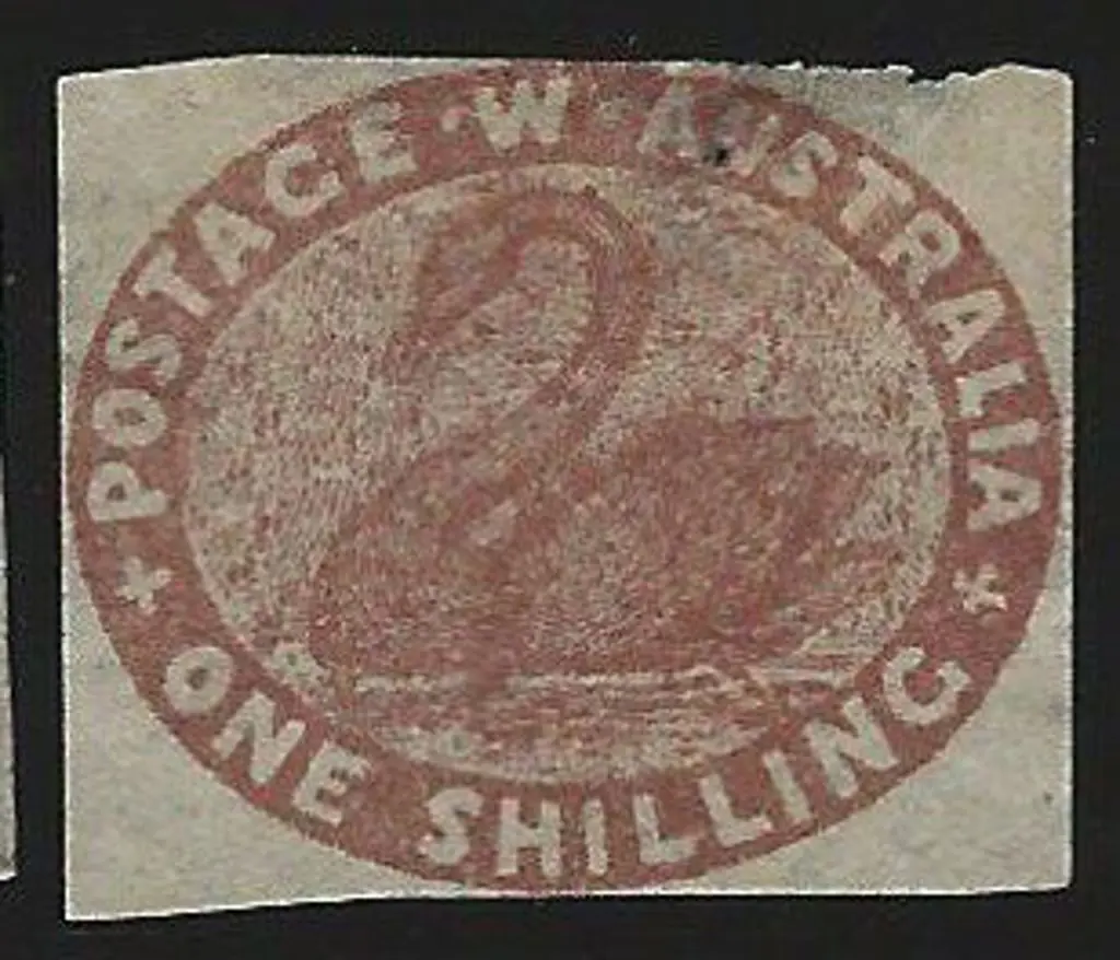 1854 1/- deep red-brown. 4 close to just touching ... Image 1++