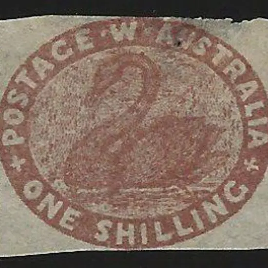 1854 1/- deep red-brown. 4 close to just touching ...