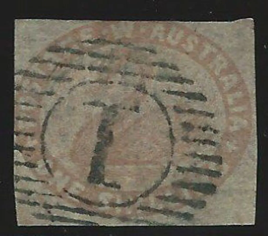 1855 1/- pale brown attractively used with "1" BN ... Image 1++