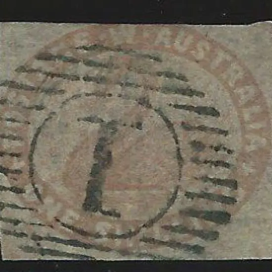 1855 1/- pale brown attractively used with "1" BN ...