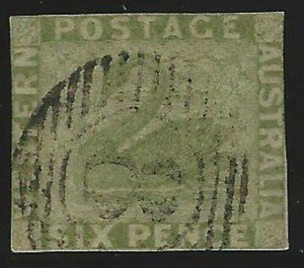 1861 6d sage green swan with BN "8" & close ... Image 1++