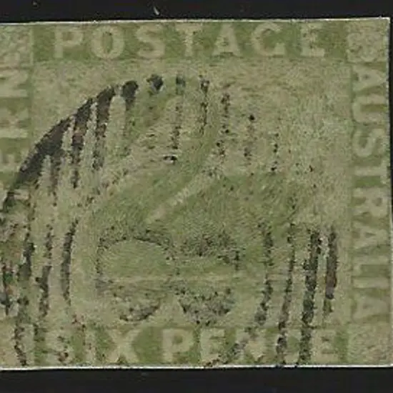 1861 6d sage green swan with BN "8" & close ...