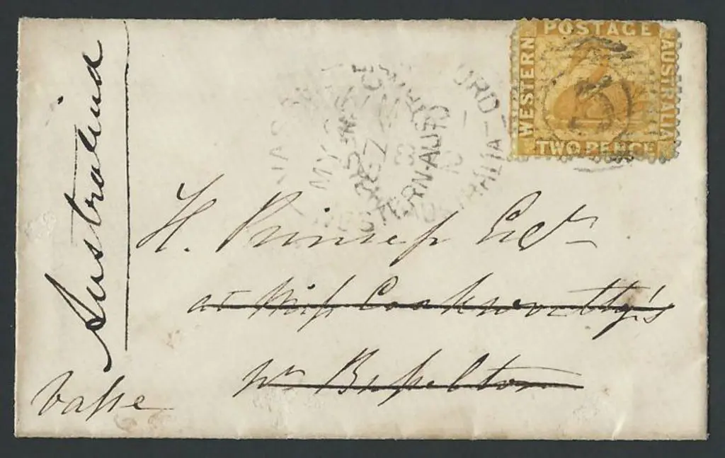 1872 letter from Guildford to Busselton redirected ... Image 1++