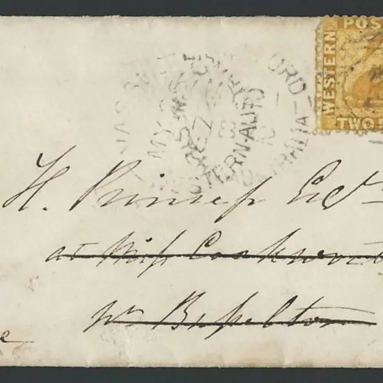 1872 letter from Guildford to Busselton redirected ...