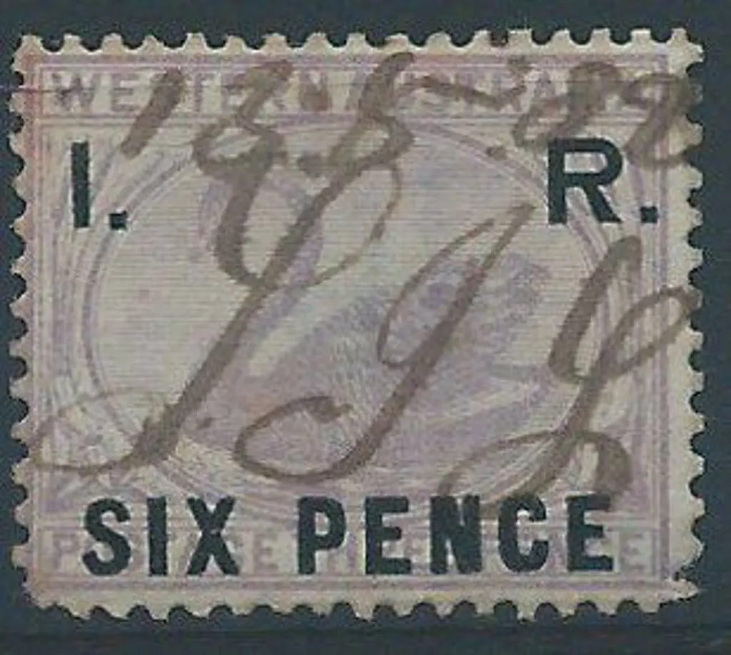 1881 6d on 3d lilac swan, CrCC wmk, with I.R. SIX ... Image 1++