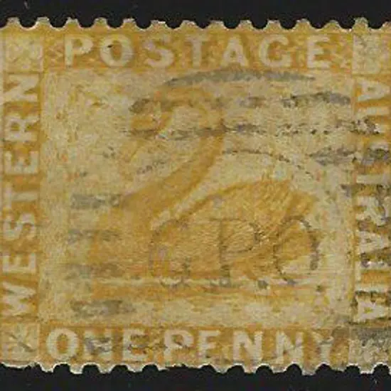 1883 1d yellow-ochre, perf. 12x14. F/U by light ...