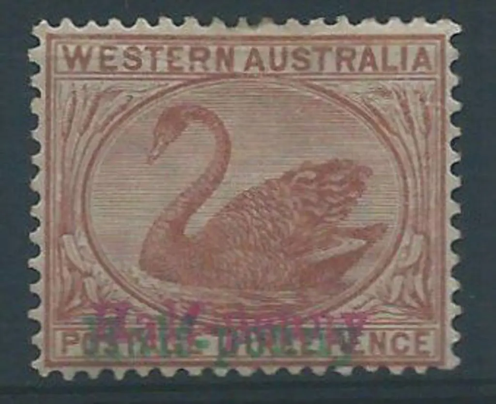1895 ½d on 3r red-brown with surcharge in red & ... Image 1++