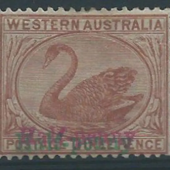 1895 ½d on 3r red-brown with surcharge in red & ...