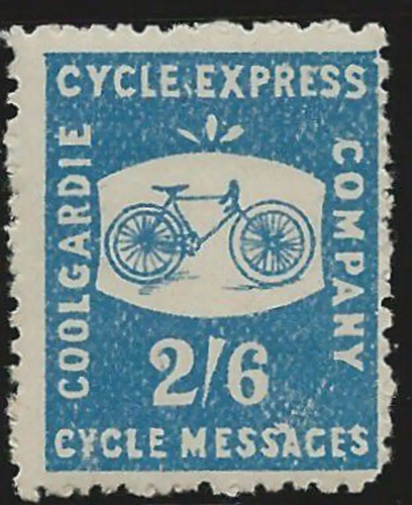 1895 1/- & 2/6d Coolgardie Cycle Express originals ... Image 1++