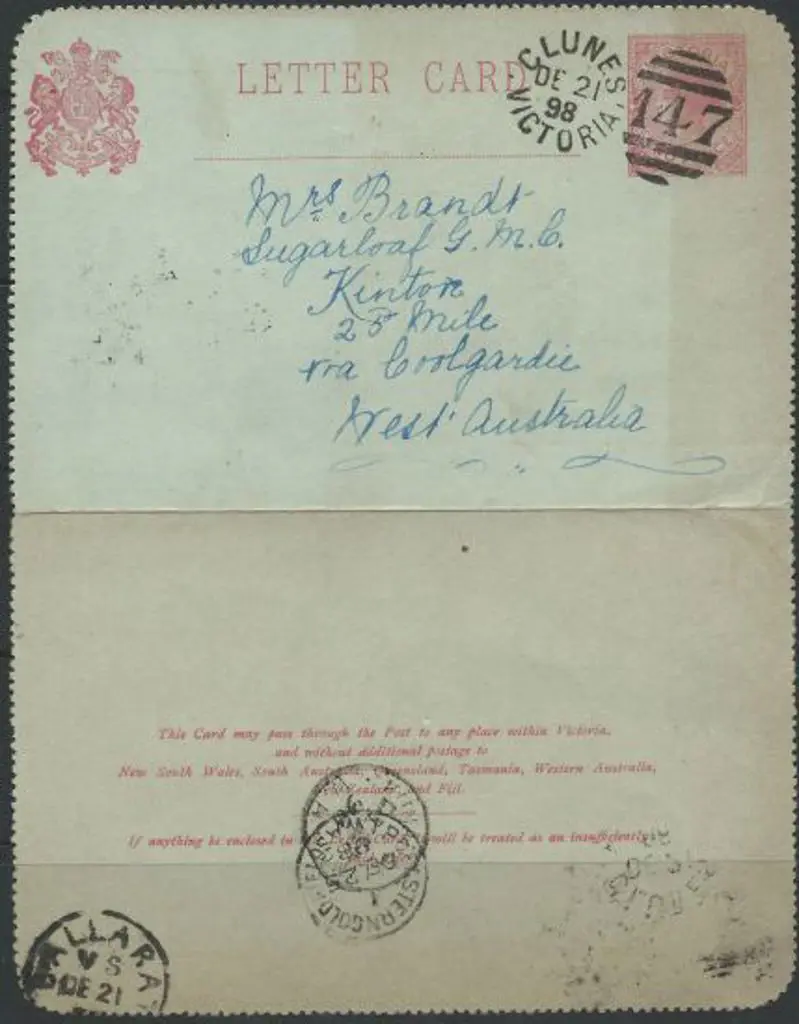 1898 (21st Dec) QV lettercard with crisp & clear ... Image 1++