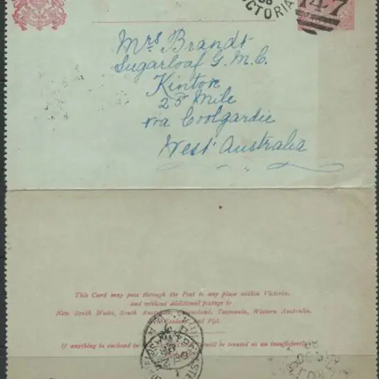 1898 (21st Dec) QV lettercard with crisp & clear ...