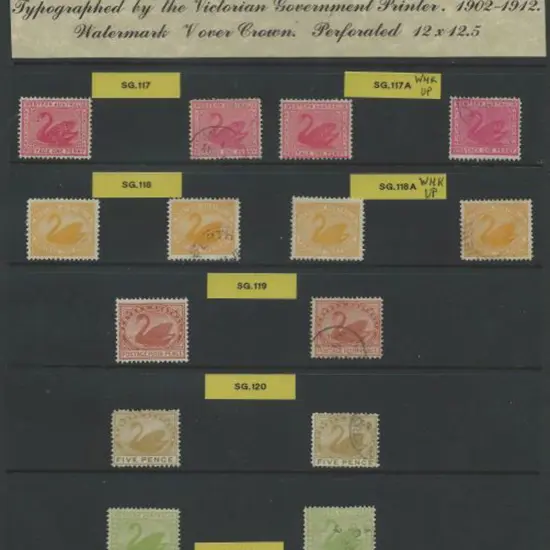 1902 1d to 8d set, V/Crown wmk, perf. 12 x 12½ ...