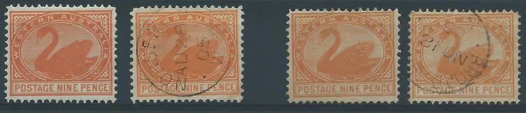 1902 9d orange, sideways wmk & 9d yellow-orange ... Image 1++