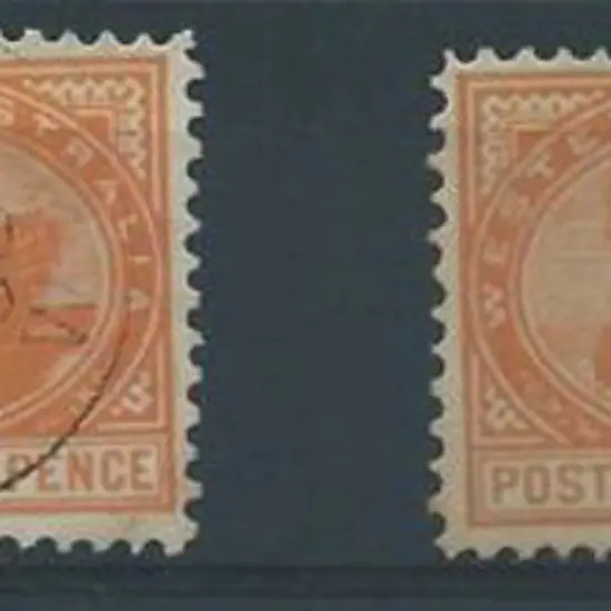 1902 9d orange, sideways wmk & 9d yellow-orange ...