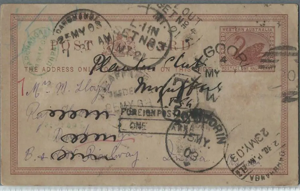 1903 (2nd May) ½d sepia on white postcard with ... Image 1++