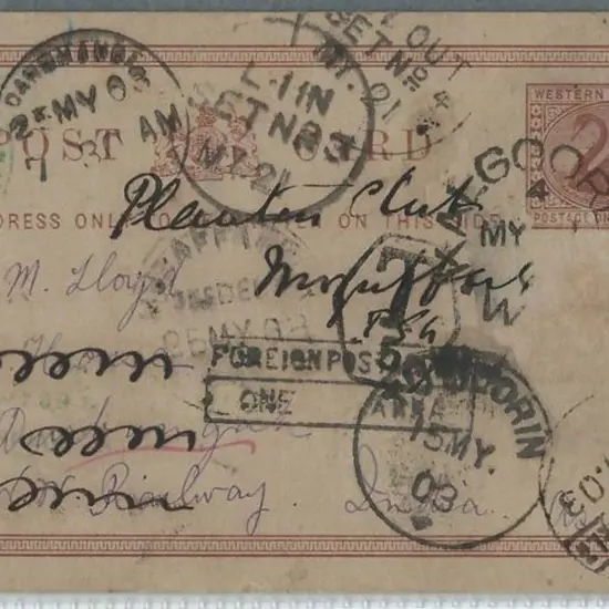 1903 (2nd May) ½d sepia on white postcard with ...