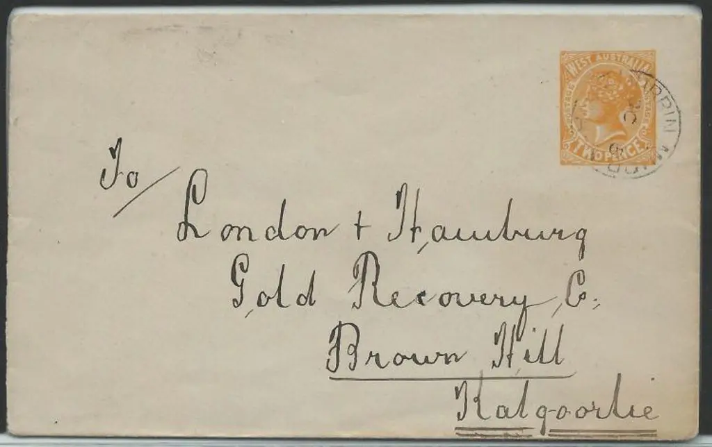 1904 2d yellow QV pre-stamped env (EN2) with neat ... Image 1++