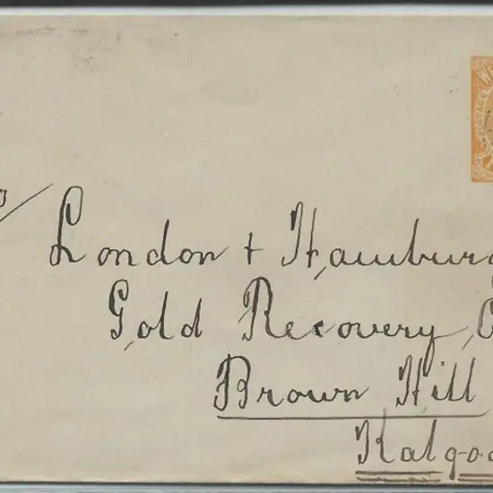 1904 2d yellow QV pre-stamped env (EN2) with neat ...