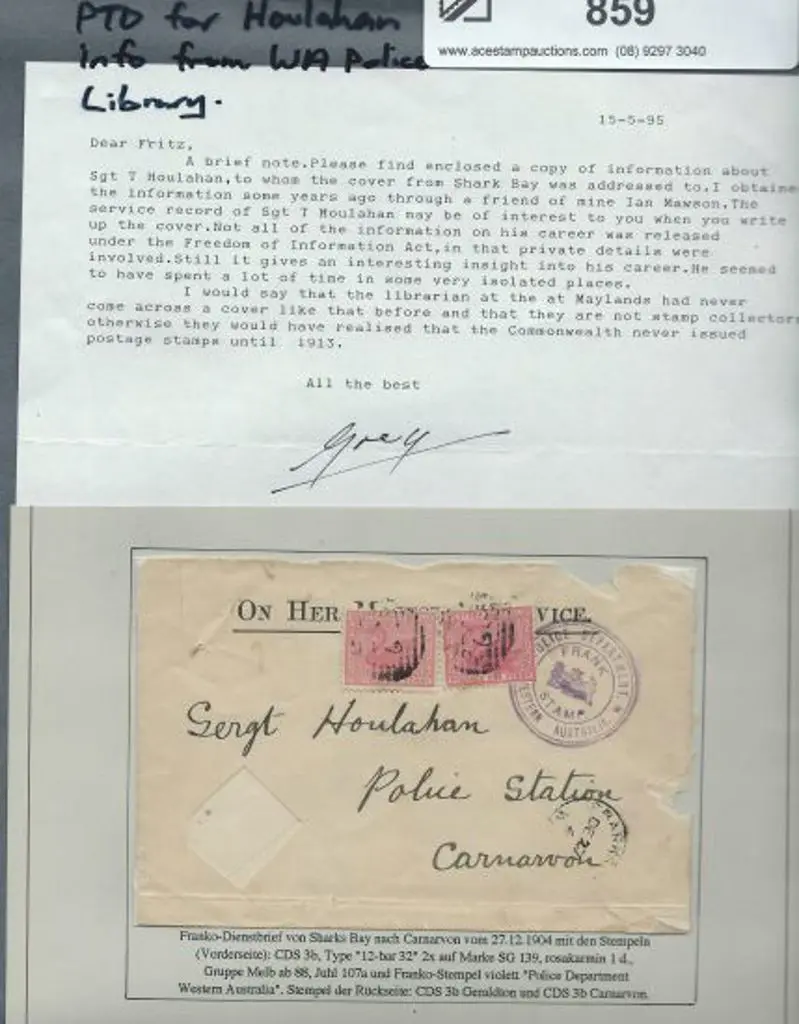1904 OHMS cover with Police Dept. Frank Stamp ... Image 1++
